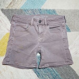 American Eagle Dusty Pink Rose Midi Jean Shorts 2
